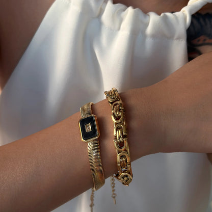 Fashion Trendy Square Bracelet Stainless Steel