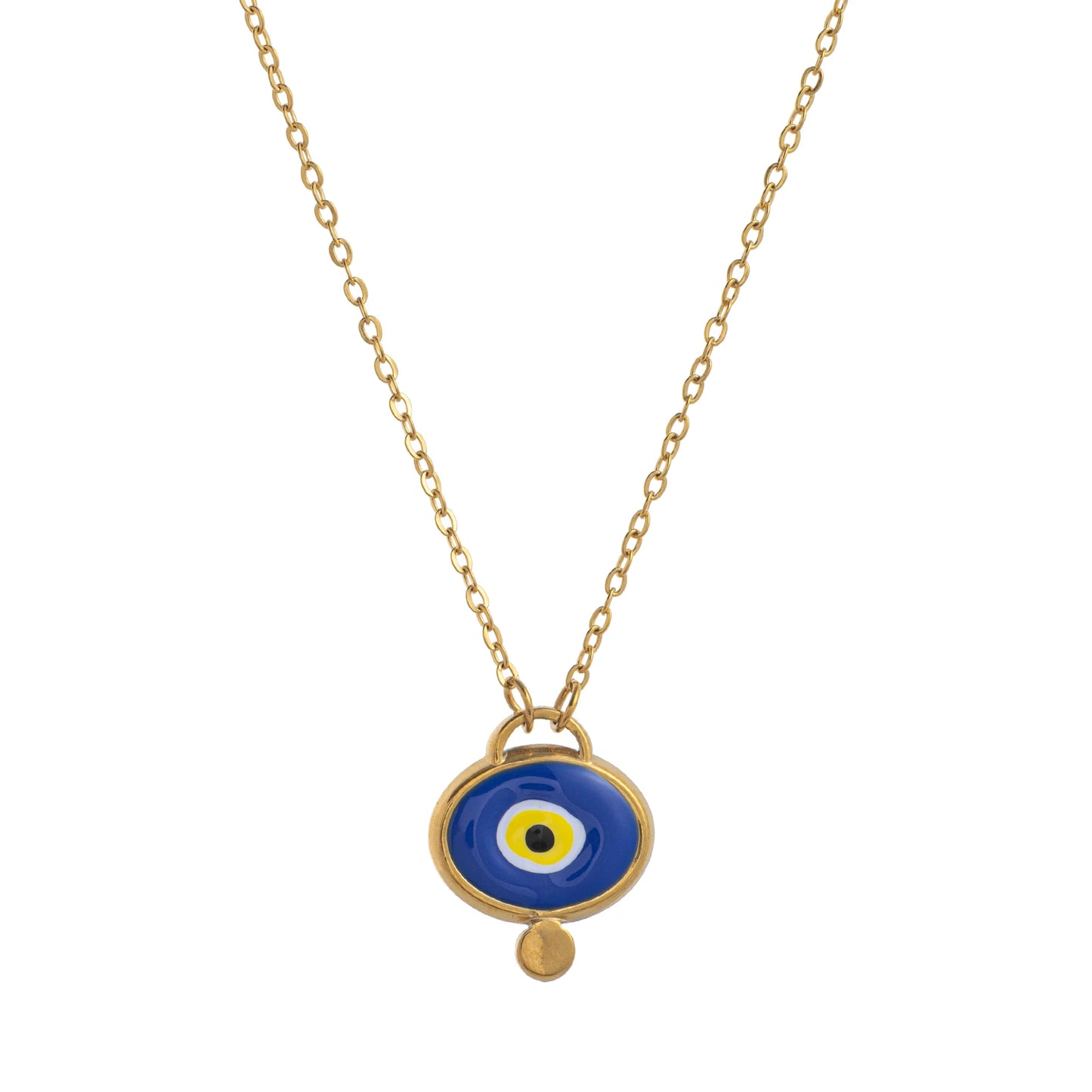 Stainless steel eyeball pendant necklace colorful, sweet,gold-plated