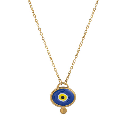 Stainless steel eyeball pendant necklace colorful, sweet,gold-plated