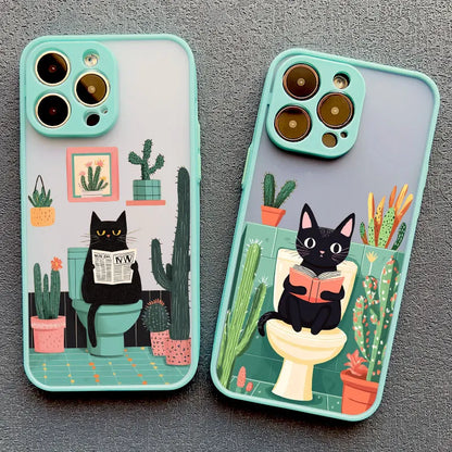 Lovely Cartoon Cat Phone Case For iPhone 17 16 15 Pro Max Plus 11 12 13 Mini 14 Pro Max XR XS X