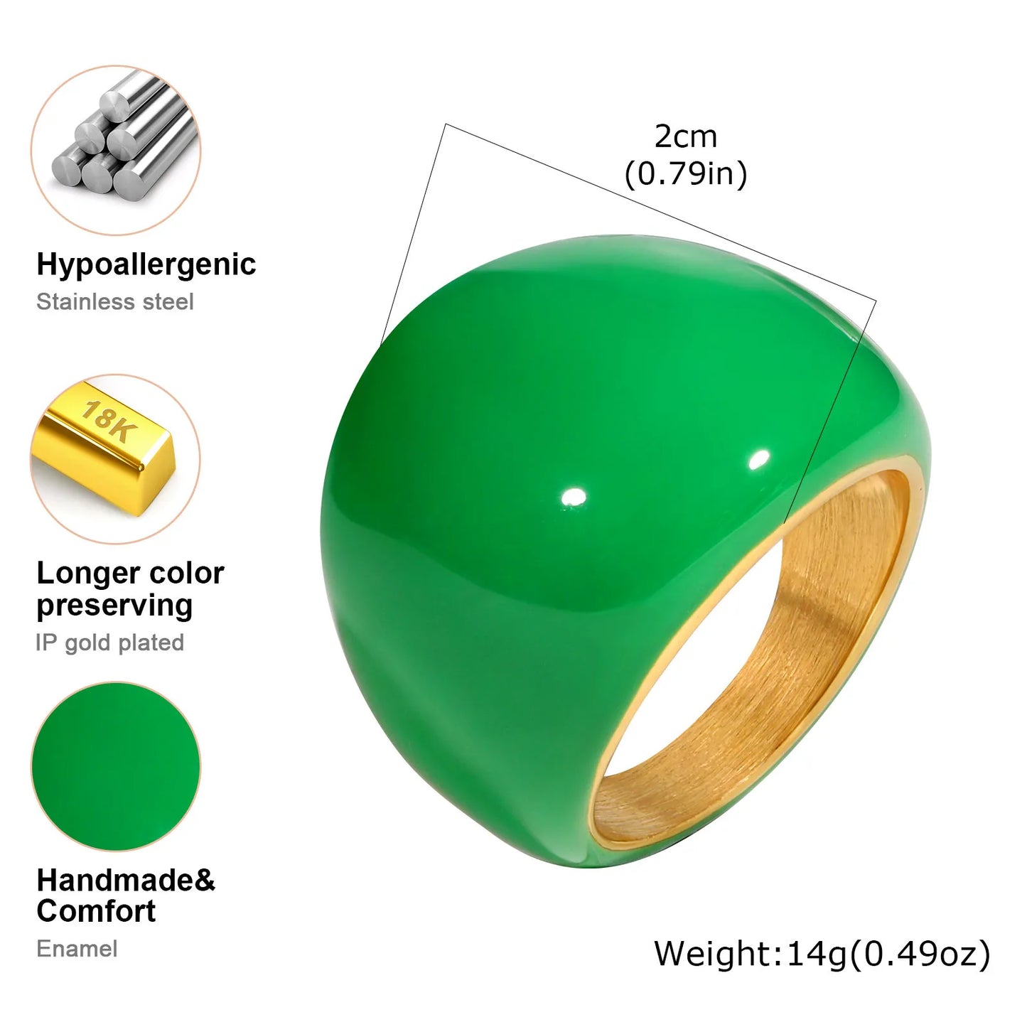 Chunky Open Twist Stackable Rings for Women, Blue Geometric Bold Enamel Crossover Statement Ring Band Waterproof