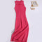 Women Summer New Dress Button Sleeveless Knit Solid Bodycon Dress Versatile Slim Worn Outside Elastic Dress