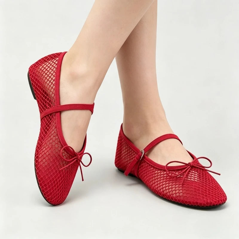 Summer Ballet Flats Women Bow Round Toe Comfortable Casual