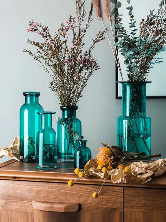 Elegant Blue Vase for Home Transparent