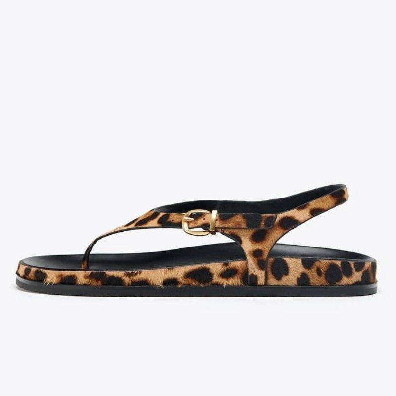 Leopard Print Design Flat Slippers Women