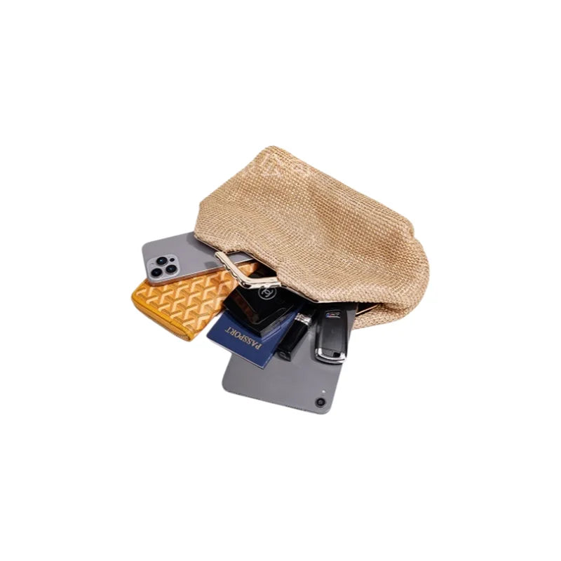 Casual Knitted Trapezoidal Bag Handmade Straw