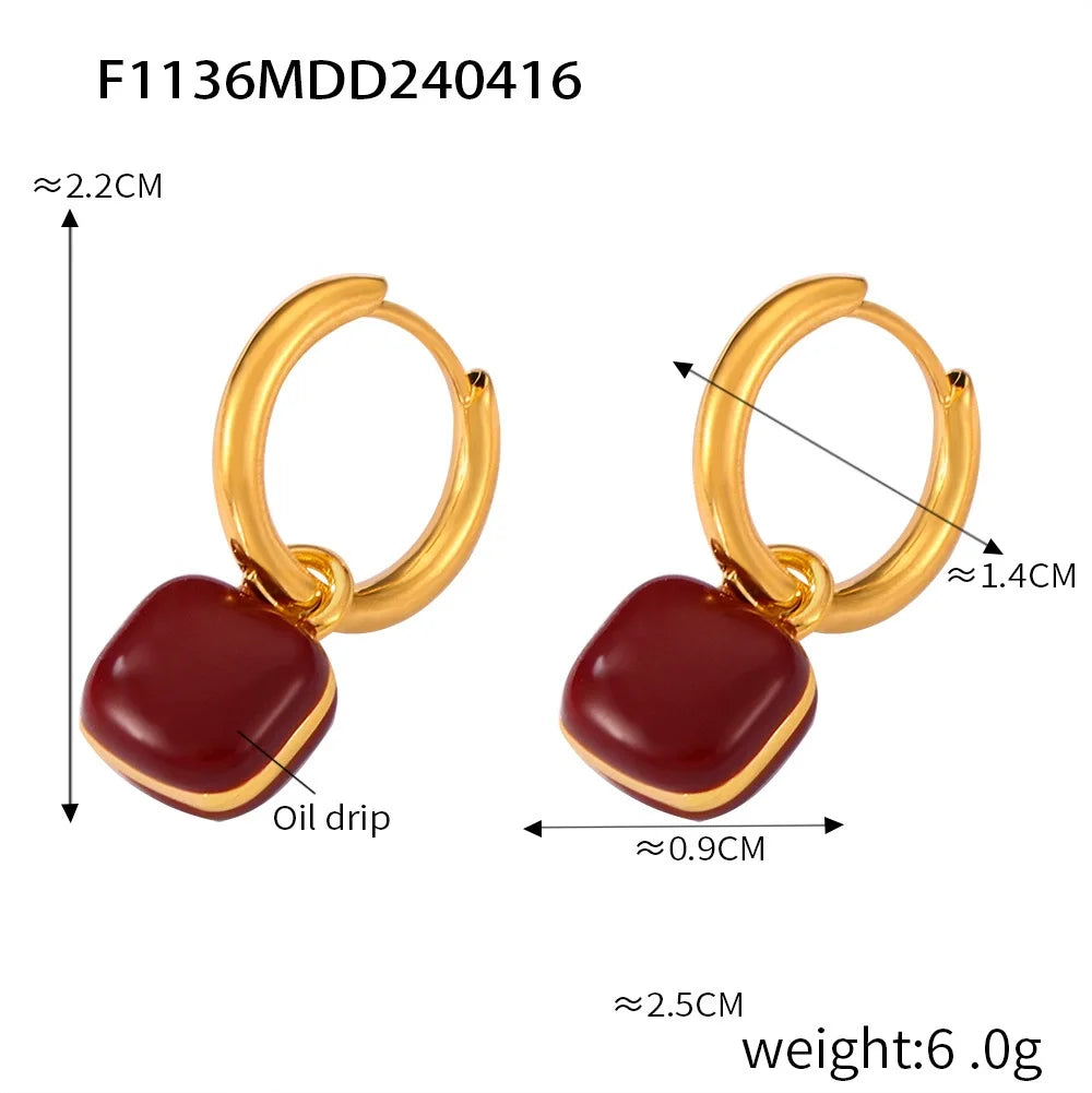 Women's New Earrings Stainless Steel Gold plated