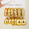 12pcs/Set Classic Fashion Twist Drop Design Women's Gold-Color Earrings For Daily Workplace And Party Outfits