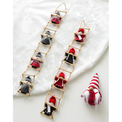 Christmas Wool Felt Figurine Old Man Climbing Ladder Decoration Pendant for Christmas Tree