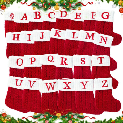 Christmas Socks Knitting Snowflake Letter Stocking Christmas Decoration 2025 For Home