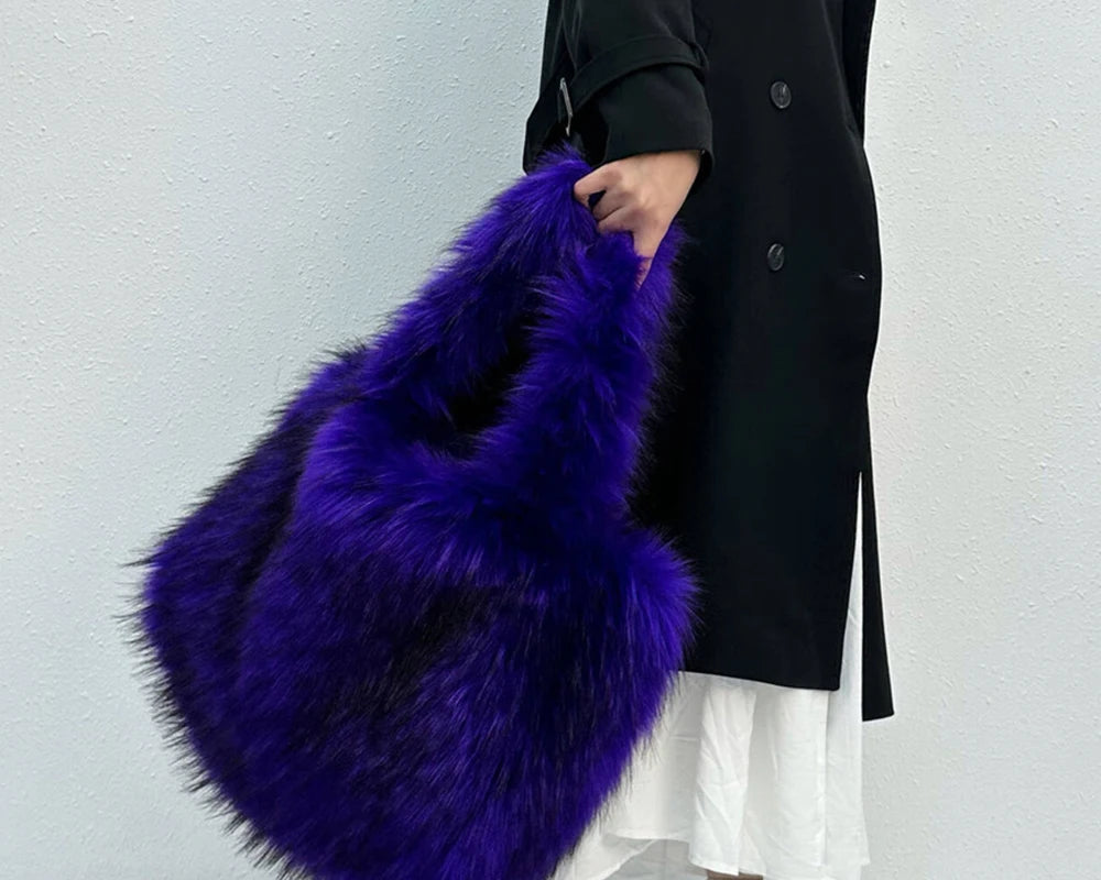 Luxury Faux Mink Fur Bags for Women Handbags