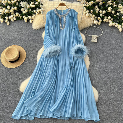 Elegant Loose Dress Women Long Sleeve Casual Dress