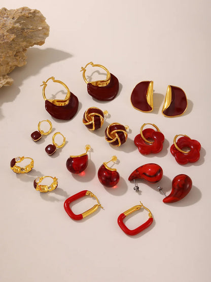 Women's New Earrings Stainless Steel Gold plated