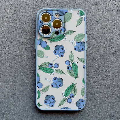 Fruit Lemon Strawberry Blueberries Phone Case For iPhone 16 15 14 11 Pro Max 12 13 Mini Pro Max XS XR X 7 8 15 14 Plus SE2 Funda