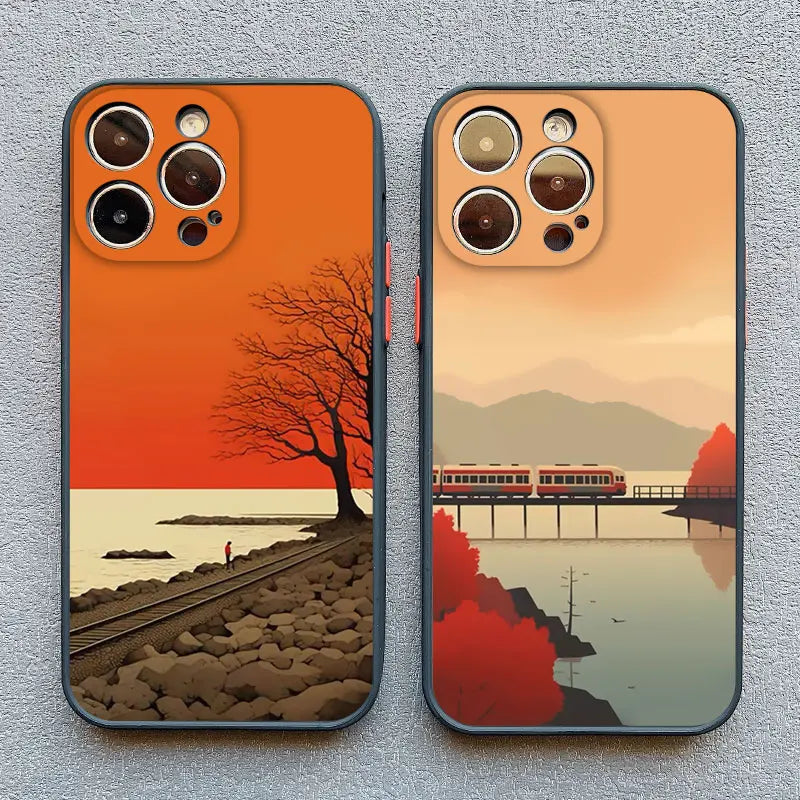 Autumn Maple Leaf Scenery Fall Phone Case For IPhone 15 14 Pro Max Plus 16 Pro Max Case IPhone 13 11 12 Pro Max XR XS X Covers