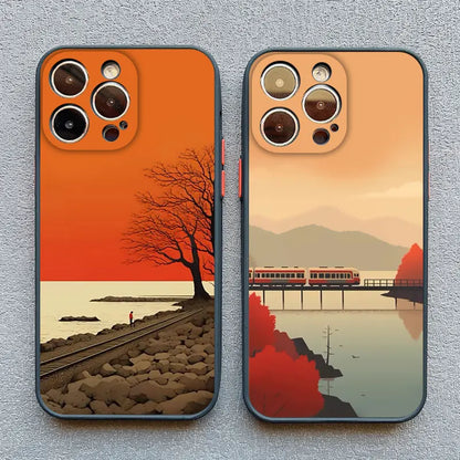 Autumn Maple Leaf Scenery Fall Phone Case For IPhone 15 14 Pro Max Plus 16 Pro Max Case IPhone 13 11 12 Pro Max XR XS X Covers