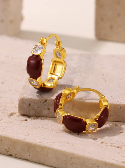 Women's New Earrings Stainless Steel Gold plated