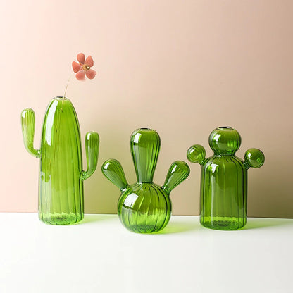 Cactus Glass Vase Small Glass Decorations