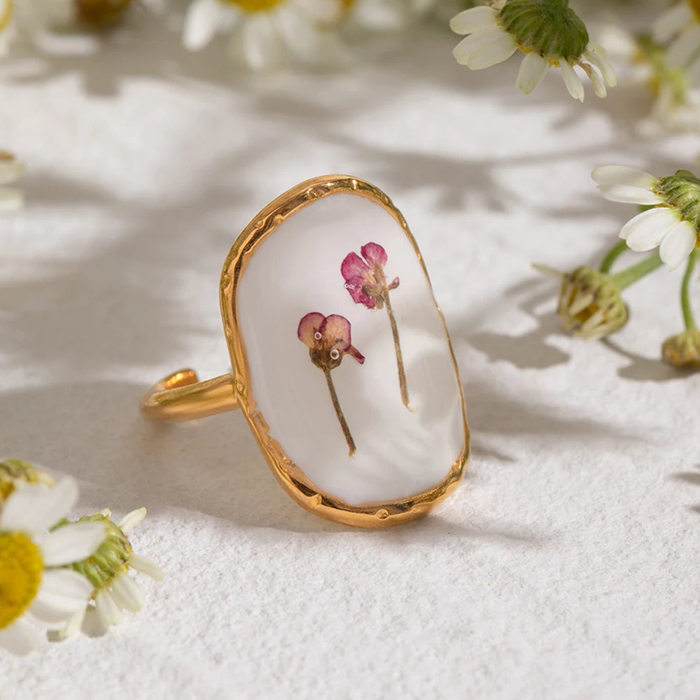 Elegant Gold Plated Style Flower Ring For Women