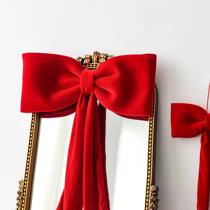 Christmas long velvet bow ornament for Christmas decoration Elegant bow design for tree and home decoration