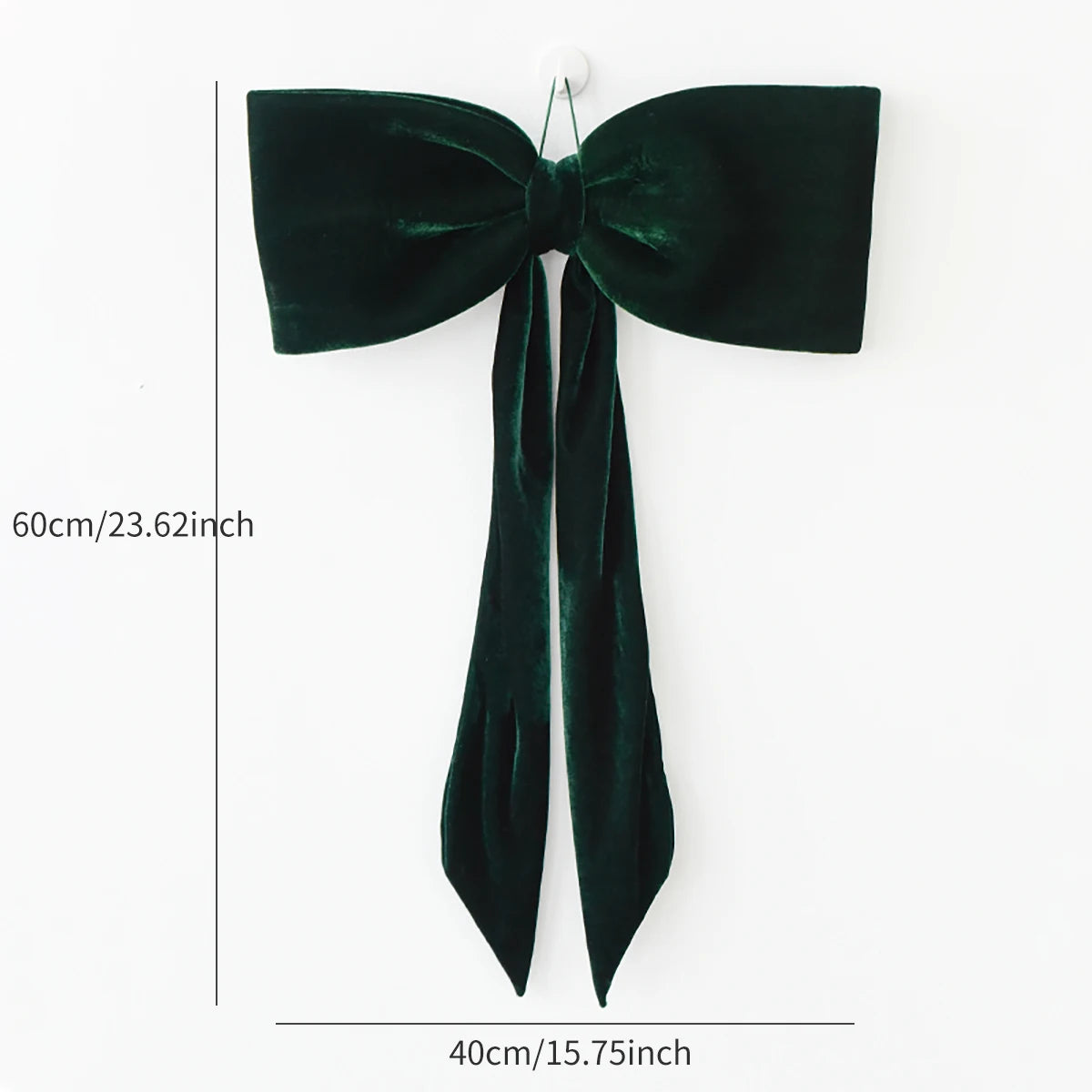 Christmas long velvet bow ornament for Christmas decoration Elegant bow design for tree and home decoration