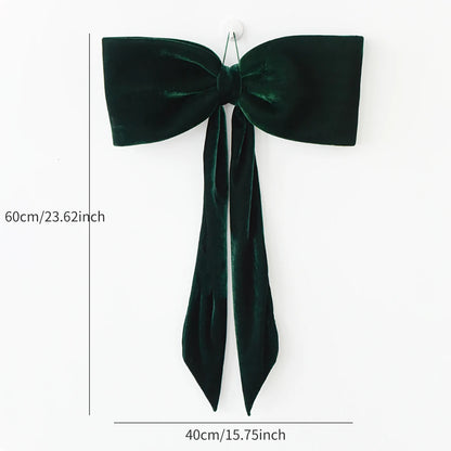 Christmas long velvet bow ornament for Christmas decoration Elegant bow design for tree and home decoration