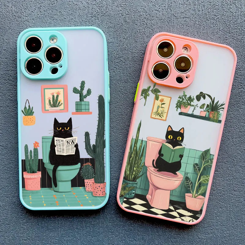Lovely Cartoon Cat Phone Case For iPhone 17 16 15 Pro Max Plus 11 12 13 Mini 14 Pro Max XR XS X