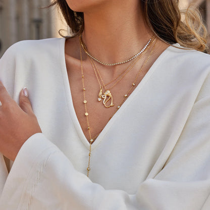 Classic Elegant Cat Pendant Necklace For Women 18K Gold Plated Stainless Steel Waterproof