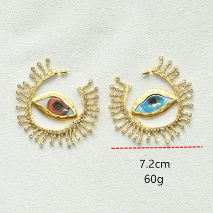 Baroque Style Vintage Resin Big Eyes Dangle Earrings For Women