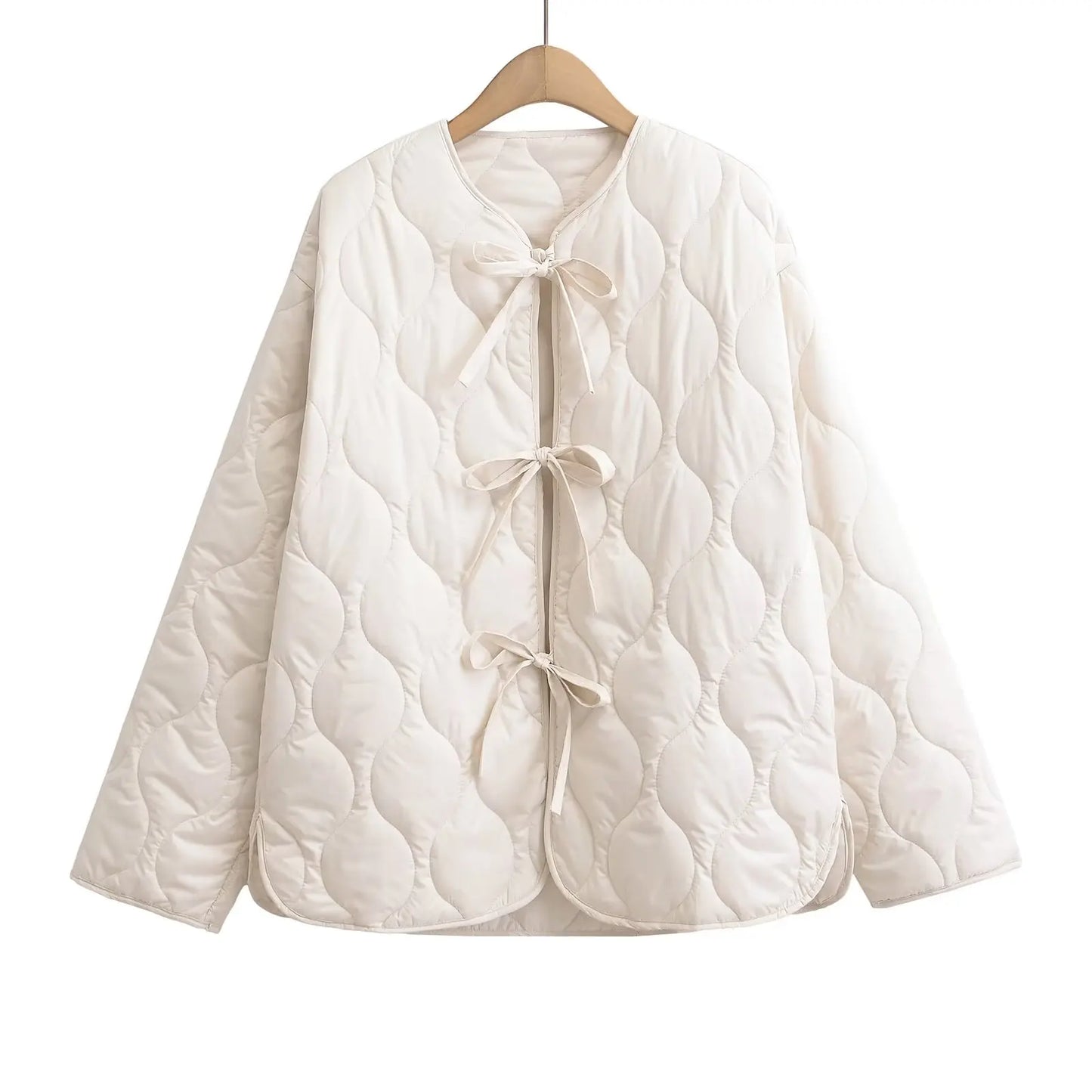 Elegant Casual and versatile neck bow Tie cotton Jacket For Women