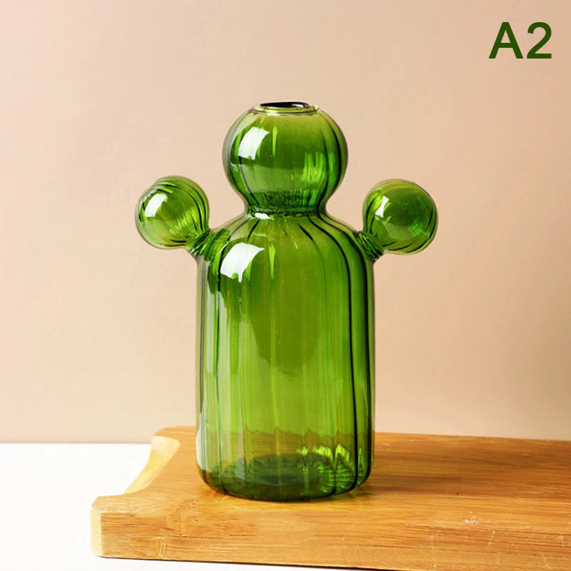 Cactus Glass Vase Small Glass Decorations