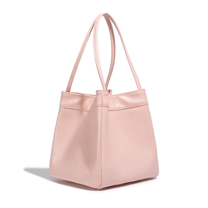 Silver bucket bag for women 2024 new fashionable and simple lunch box bag,niche western-style texture hand-held small bag