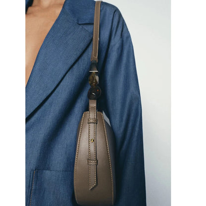 Fashion Beading Women Shoulder Bag Half Moon Handbags