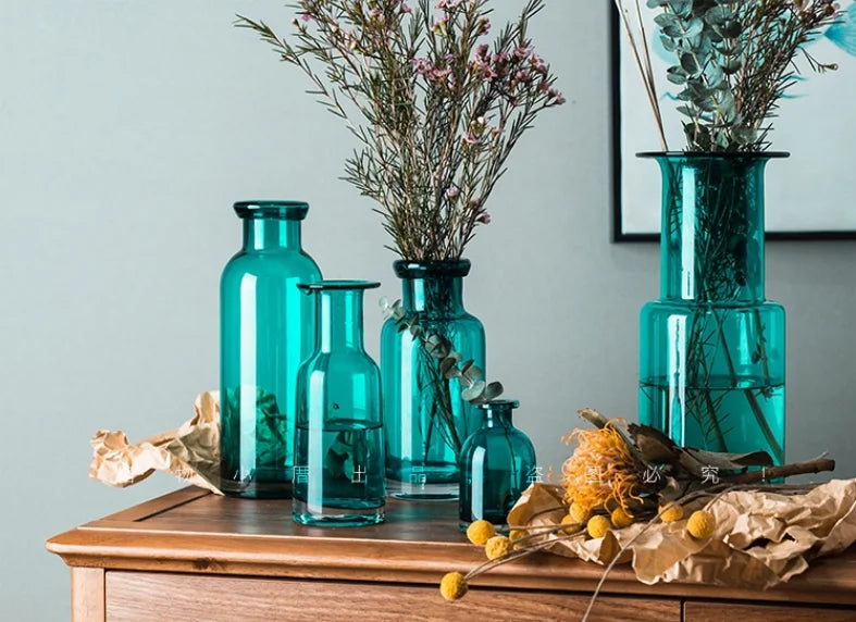 Elegant Blue Vase for Home Transparent