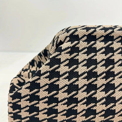 New high-end multi-functional knitted houndstooth Shoulder bag