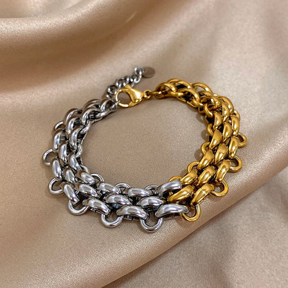 1pc Punk Gold Plated  Steel Bracelets for Women Jewelry