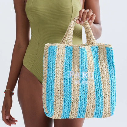 Handbags Summer Striped Straw Bag Candy Color Travel Beach Bag