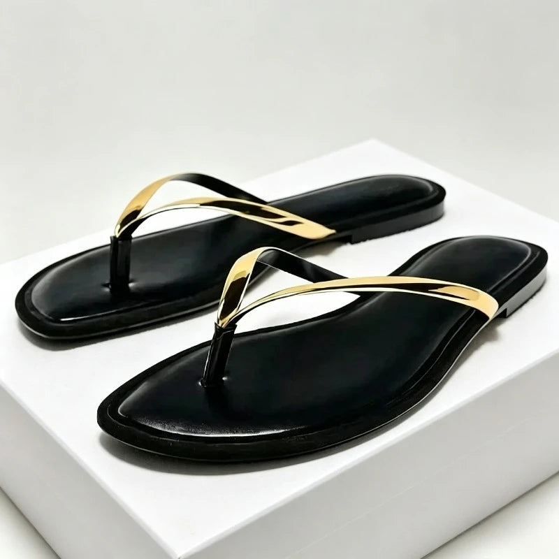 Flat Women's Slippers Clip Toe Non-slip Beach Slides