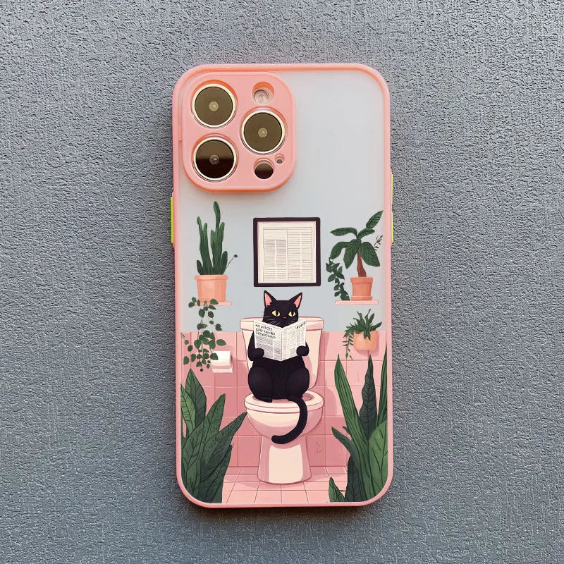 Lovely Cartoon Cat Phone Case For iPhone 17 16 15 Pro Max Plus 11 12 13 Mini 14 Pro Max XR XS X