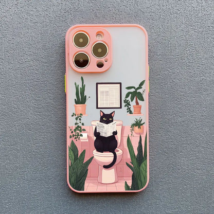 Lovely Cartoon Cat Phone Case For iPhone 17 16 15 Pro Max Plus 11 12 13 Mini 14 Pro Max XR XS X