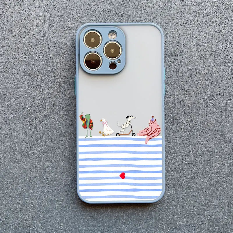Black Polka Dot Sausage Dog Cute Cartoon Phone Case For iPhone 17 16 Pro Max 15 14 Pro Max Plus 13 Mini 12 11 Pro Max Back Cover