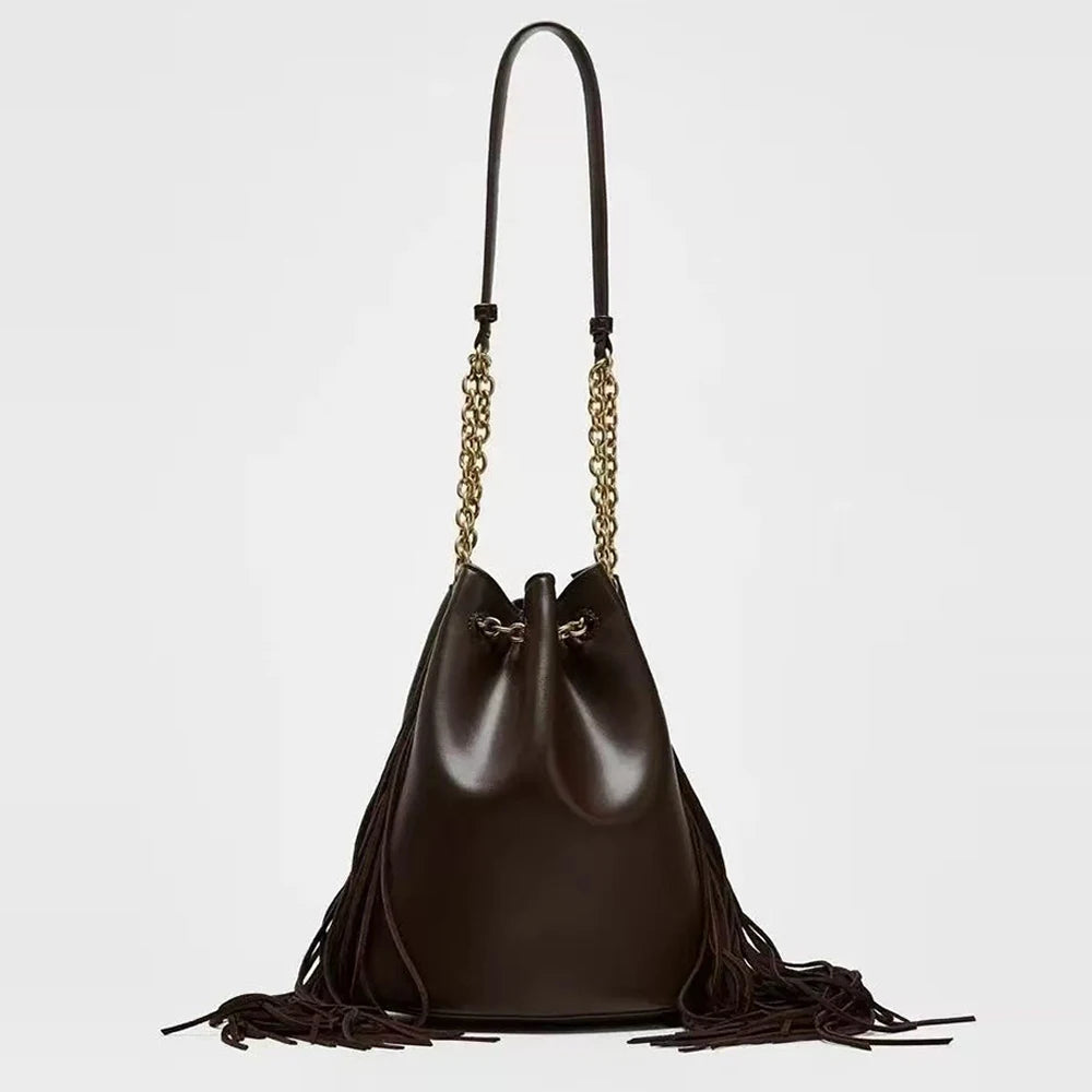 Bucket Bag Luxury Designer Handbag and Purses Chains Drawstring Shoulder Bag