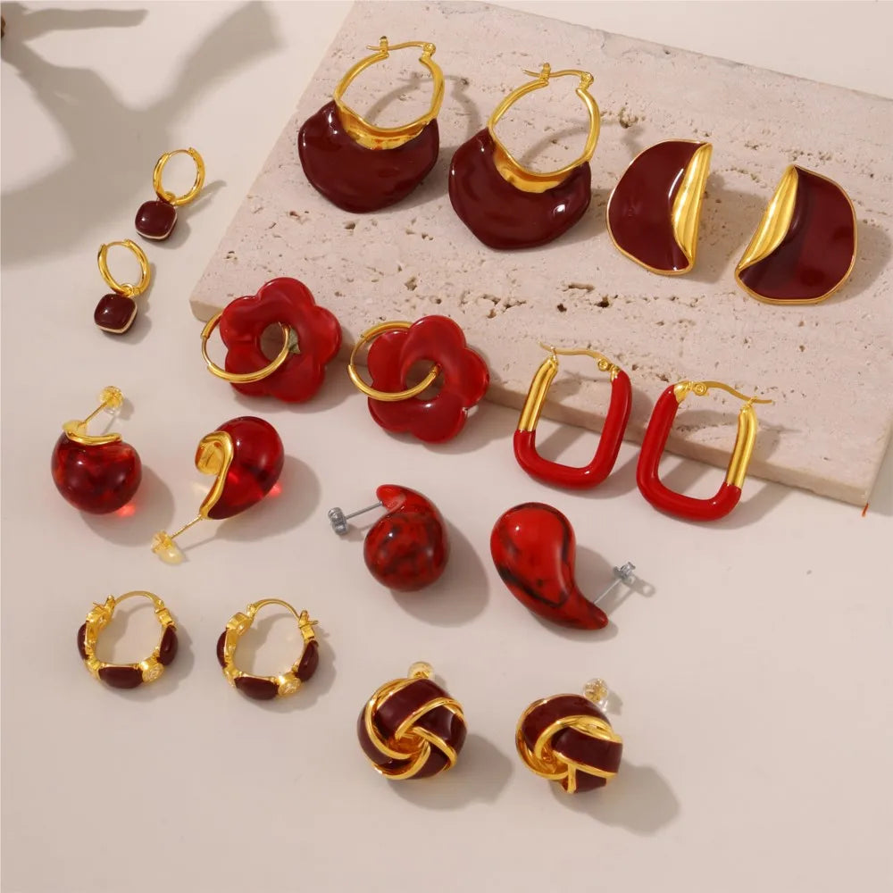 Women's New Earrings Stainless Steel Gold plated