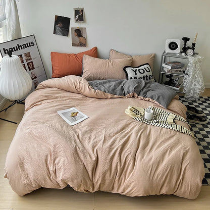 Solid color Duvet Cover set with Pillow Case Bed Sheet Olive Green