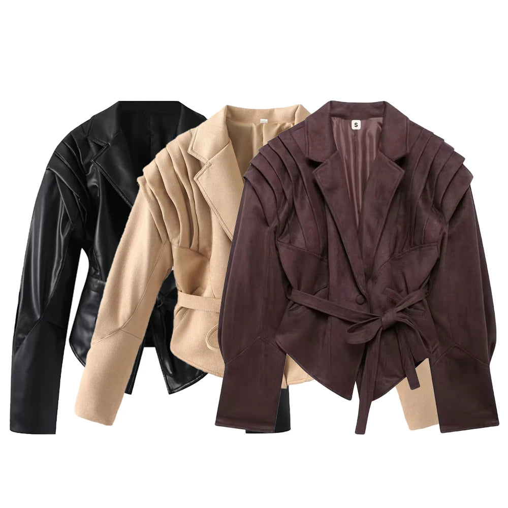 Women's new style long sleeved short jacket