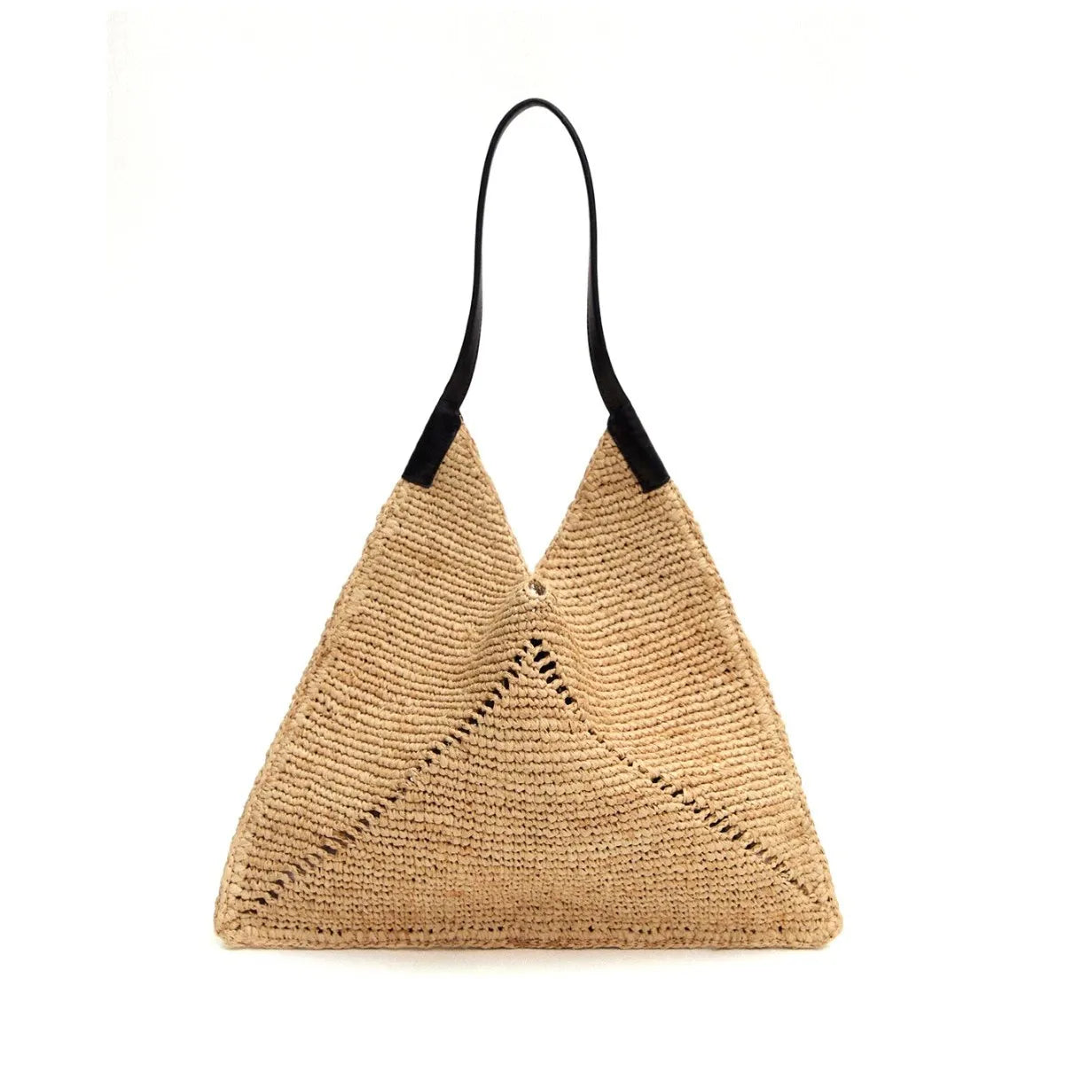 large Raffia straw shoulder bag women handmade oversized