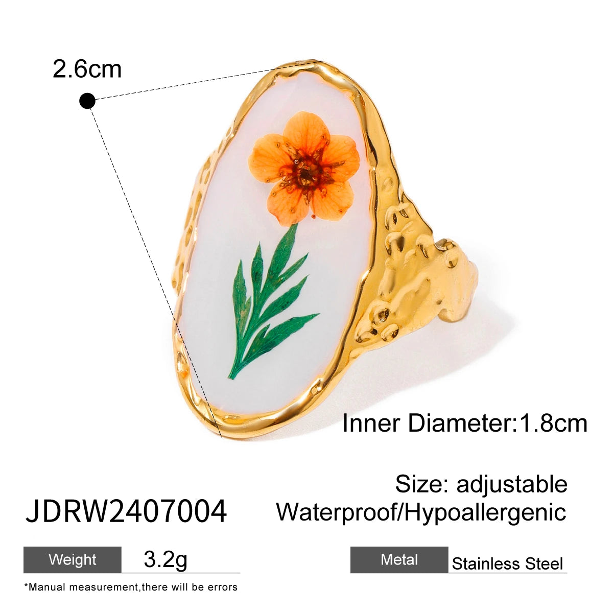 Elegant Gold Plated Style Flower Ring For Women