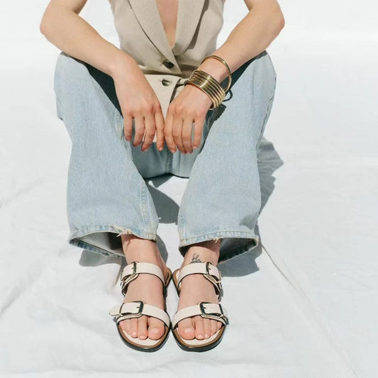 Comfortable Beige SoftFlat Sandals