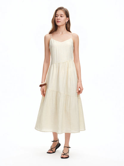 Women's Linen Shirt and Slip Dress Two-Piece Set - Casual Vacation Style Outfit for Daily and Resort Wear