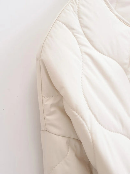 Elegant Casual and versatile neck bow Tie cotton Jacket For Women